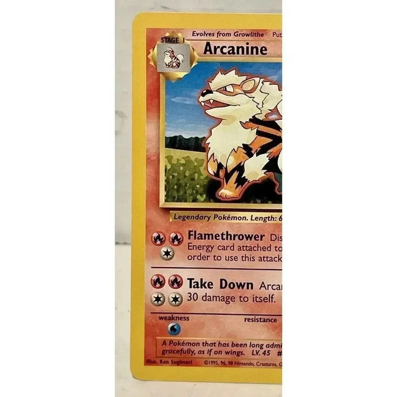 Pokémon TCG Arcanine Base Set 23/102 Regular Unlimited Uncommon NM - Picture 2 of 6